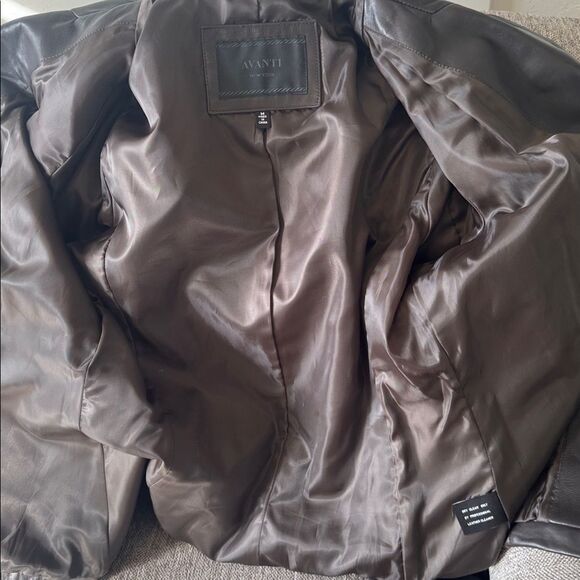 AVANTI NEW YORK Women’s Dark Brown Leather Jacket Coat Classic Versatile Size M - Picture 4 of 14